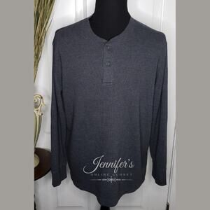 3/$25 Eddie Bauer Men's Charcoal Henley Shirt Size XL